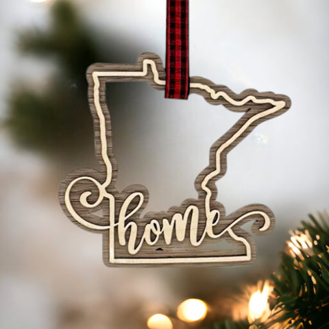 Minnesota Home Double Layer Ornament