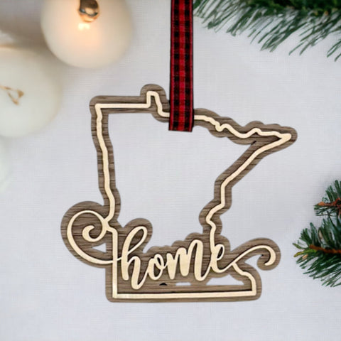 Minnesota Home Double Layer Ornament