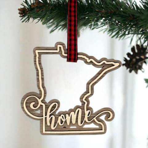 Minnesota Home Double Layer Ornament