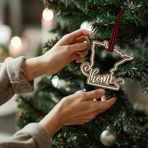 Minnesota Home Double Layer Ornament