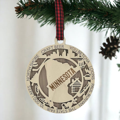 Unwrap the spirit of Minnesota with our State Highlights Ornament!  Elevate your holiday decor with Gopher pride and iconic moments. Immerse yourself in the charm of the North Star State!