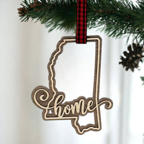 Mississippi Home Double Layer Ornament