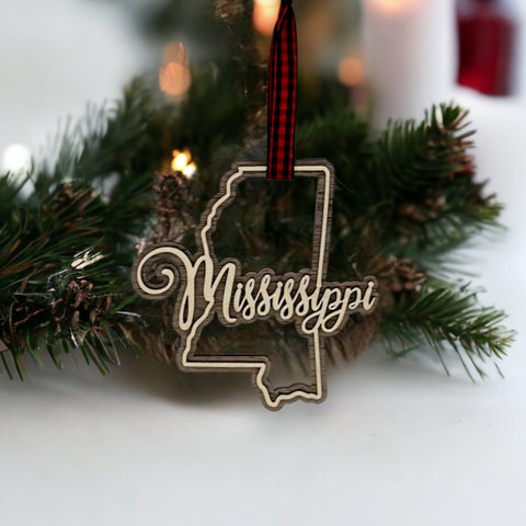 Mississippi Double Layer Ornament