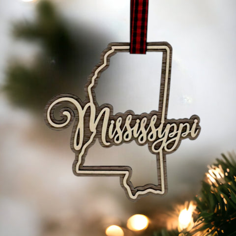 Mississippi Double Layer Ornament