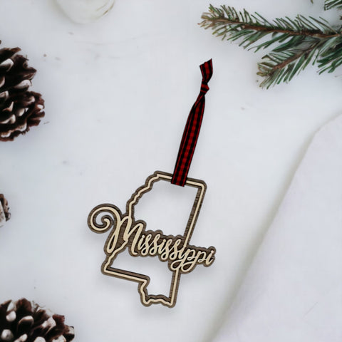 Mississippi Double Layer Ornament