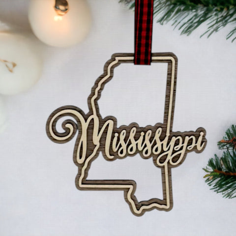 Mississippi Double Layer Ornament