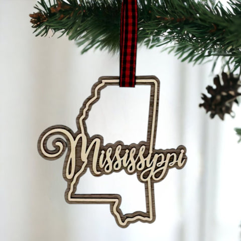 Mississippi Double Layer Ornament