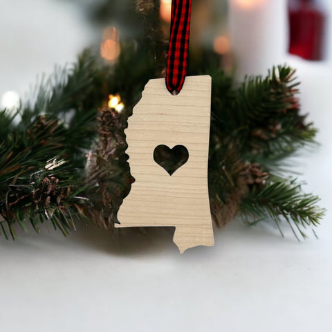 Mississippi Heart Ornament