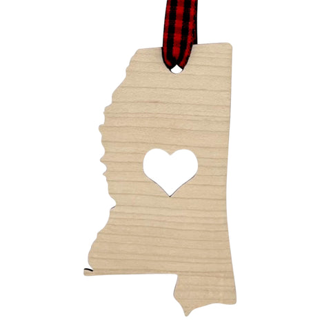 Mississippi Heart Ornament