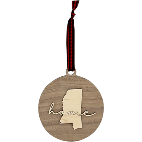 Mississippi Home Cursive Ornament