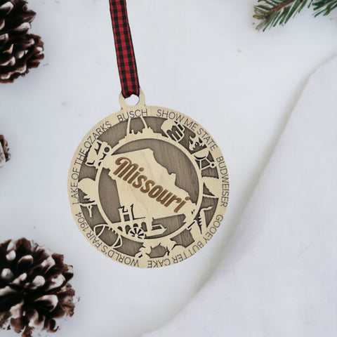 Deck the halls with a touch of Show-Me State flair!  Our Missouri Highlights Ornament is a festive must-have, showcasing iconic moments and timeless charm. Add a dash of Missouri magic to your holiday! 