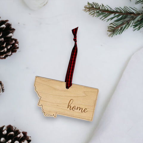 Montana Home Script Ornament
