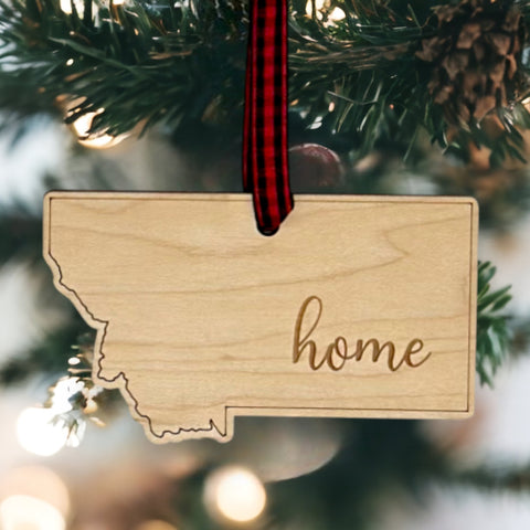 Montana Home Script Ornament