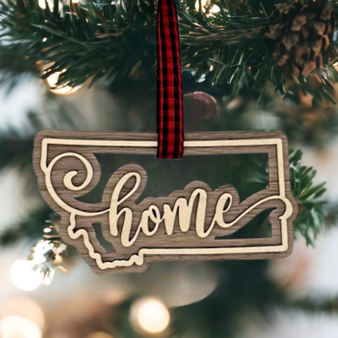 Montana Home Double Layer Ornament