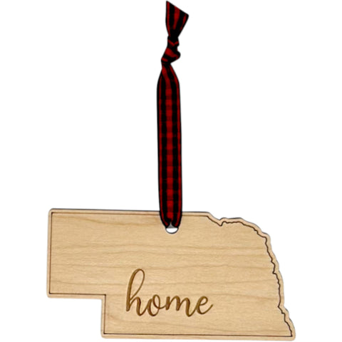 Nebraska Home Script Ornament