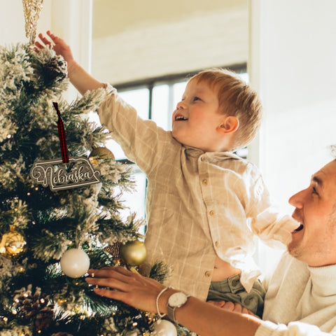 Nebraska Double Layer Ornament