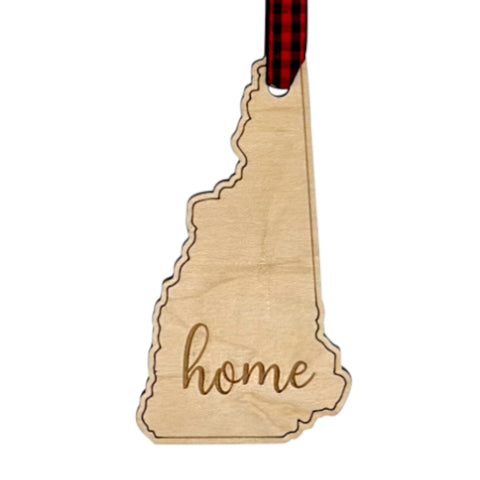 New Hampshire Home Script Ornament