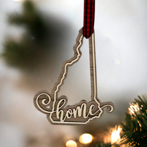 New Hampshire Home Double Layer Ornament