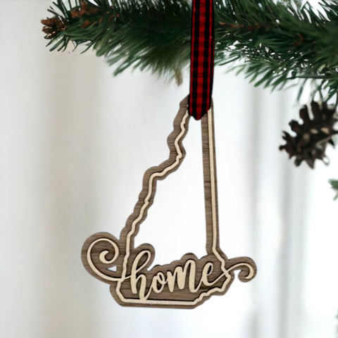 New Hampshire Home Double Layer Ornament