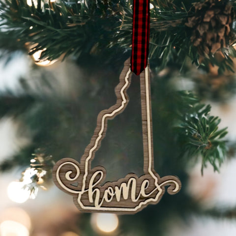 New Hampshire Home Double Layer Ornament