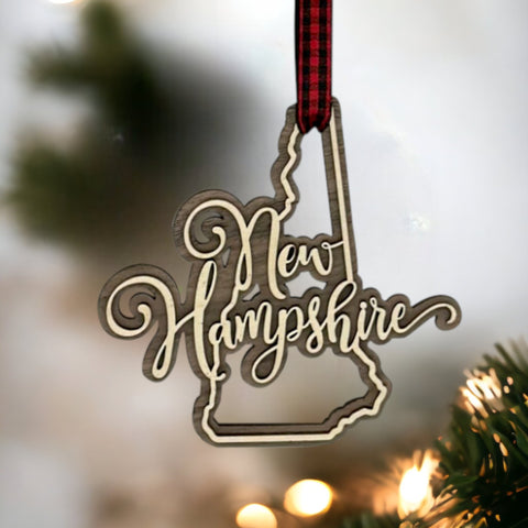 New Hampshire Double Layer Ornament