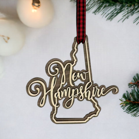 New Hampshire Double Layer Ornament