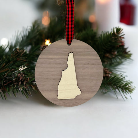 New Hampshire Raised Ornament