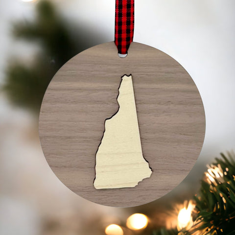 New Hampshire Raised Ornament