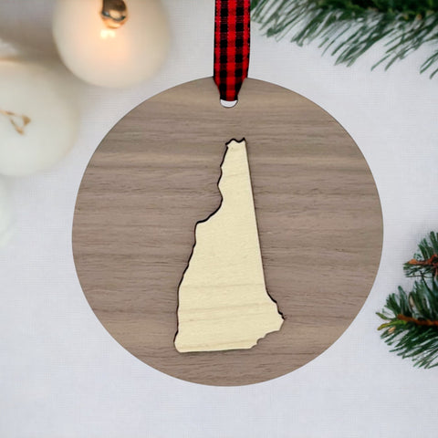 New Hampshire Raised Ornament