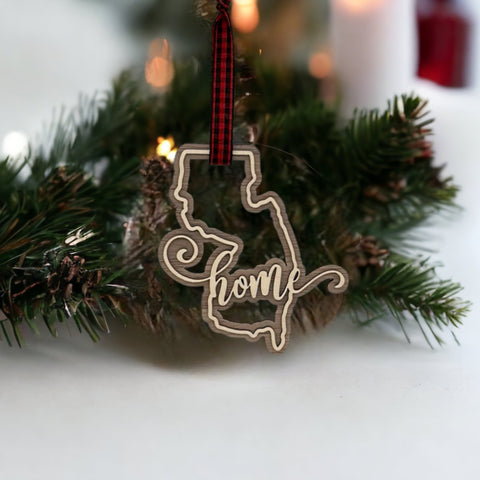 New Jersey Home Double Layer Ornament