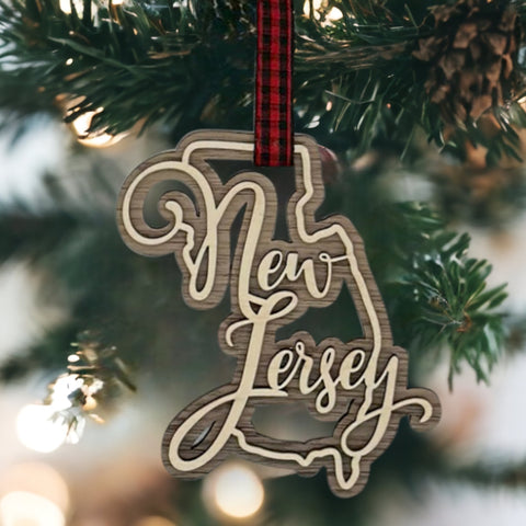 New Jersey Double Layer Ornament