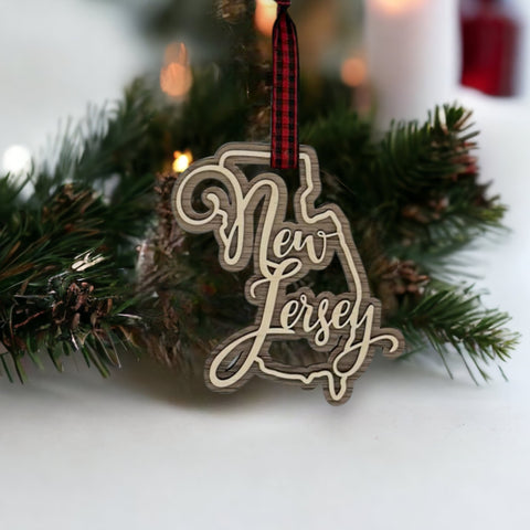 New Jersey Double Layer Ornament