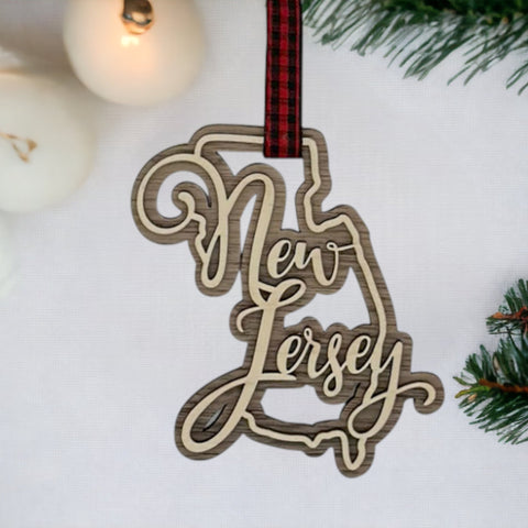 New Jersey Double Layer Ornament