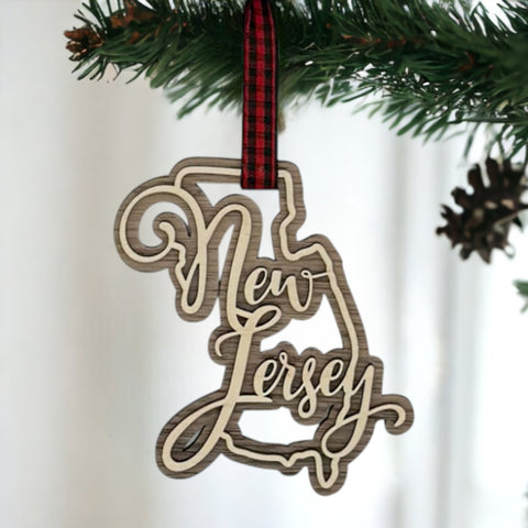 New Jersey Double Layer Ornament