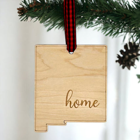 New Mexico Home Script Ornament