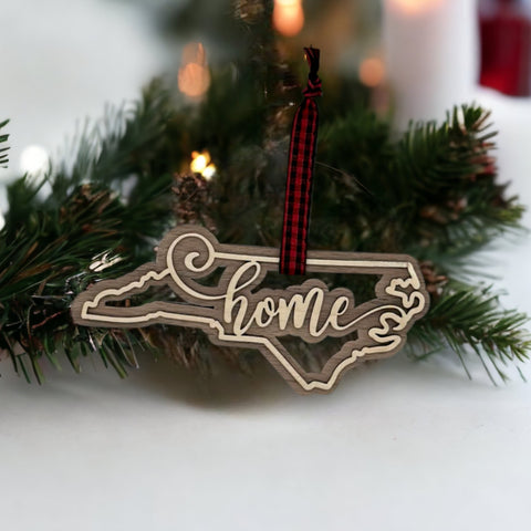 North Carolina Home Double Layer Ornament