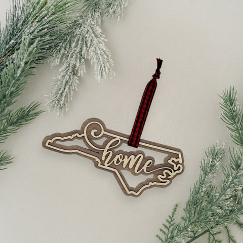 North Carolina Home Double Layer Ornament