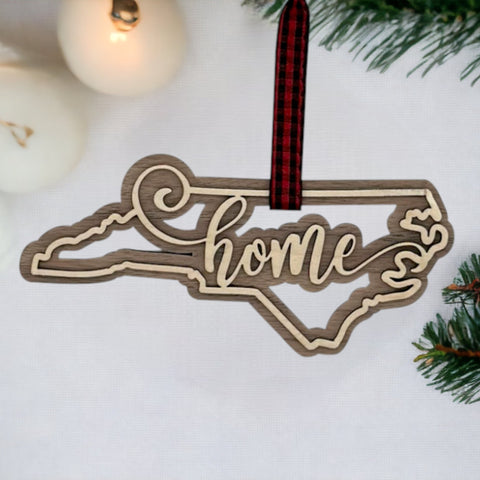 North Carolina Home Double Layer Ornament