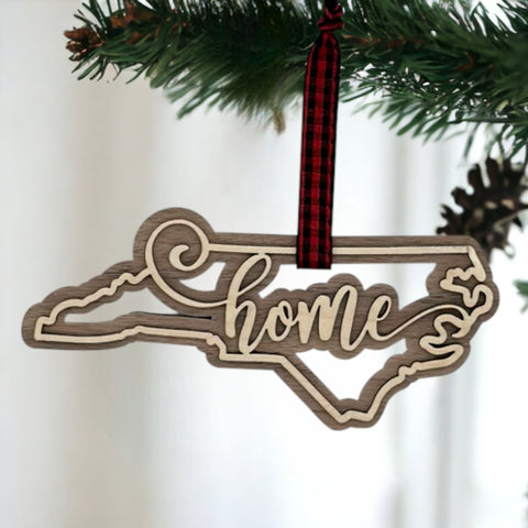 North Carolina Home Double Layer Ornament