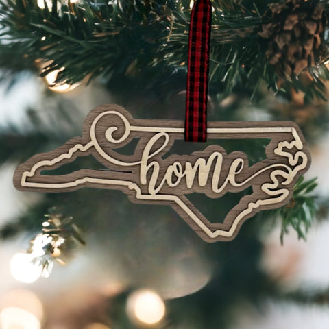 North Carolina Home Double Layer Ornament