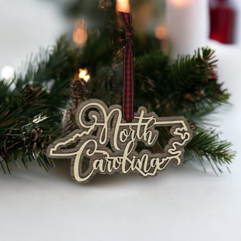 North Carolina Double Layer Ornament