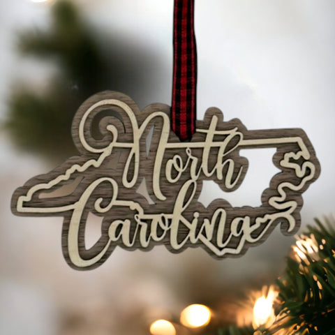 North Carolina Double Layer Ornament