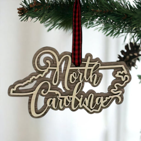 North Carolina Double Layer Ornament