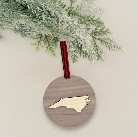 North Carolina Raised Ornament