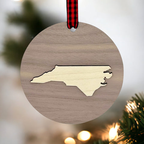 North Carolina Raised Ornament