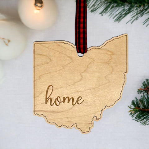 Ohio Home Script Ornament