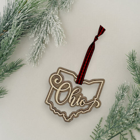 Ohio Double Layer Ornament