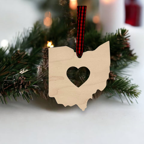 Ohio Heart Ornament