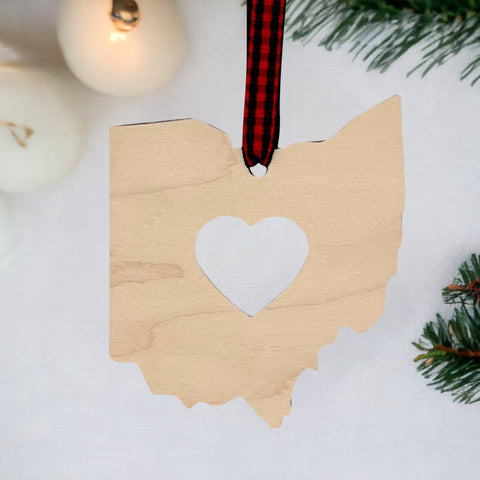 Ohio Heart Ornament