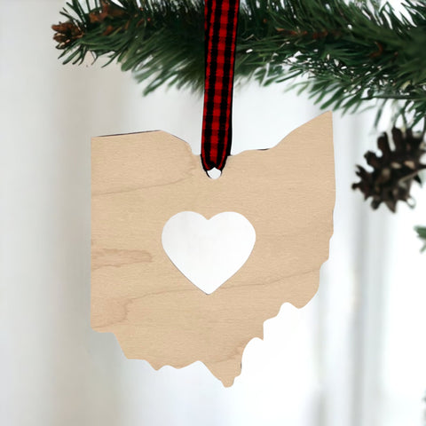 Ohio Heart Ornament